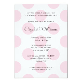 Sweet Pink Polka Dots Baby Girl Shower Invitation Cards