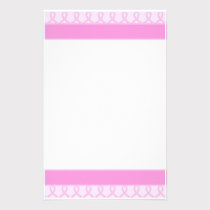 Sweet Pink Ribbon Breast Cancer Unlined stationery
