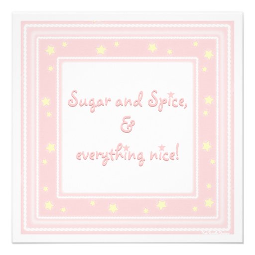 Sweet Pink Sugar & Spice Baby Shower Invitation