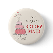 Sweet Pink Wedding Cake Name Tag / Gift / Button by fat_fa_tin Sweet Pink Wedding Cake Name Tag / Gift / Button