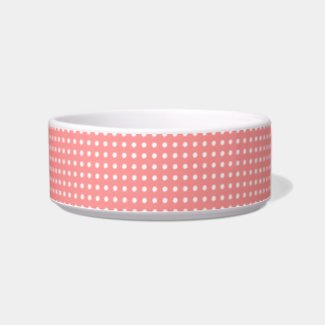 Sweet Pink/White Polka Dots petbowl