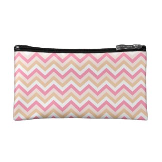 Sweet Pink Zigzag Cosmetic Bags