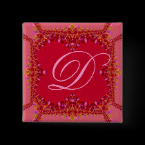 Sweet Pinks Lace Monogram Button buttons