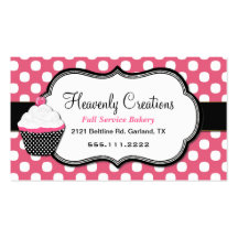 Sweet Polka Dot and Cupcake Bakery Business Card