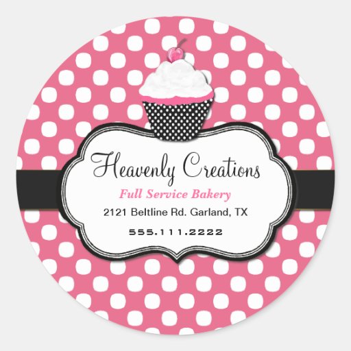 sweet polka dot and cupcake bakery sticker sticker zazzle sweet polka dot and cupcake bakery sticker sticker zazzle