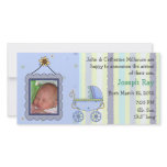 Sweet Pram Boy Birth Announcement Photo Card