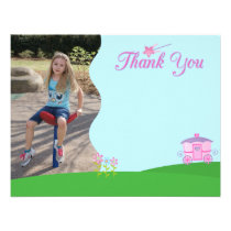 Sweet princess girl's birthday thank you photo personalized invite