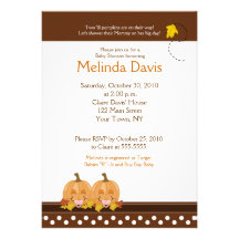Sweet Pumpkins Mod Dot 5x7 Fall Baby Shower Invite