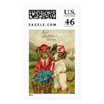 Sweet Pups Best Birthday Wishes postage