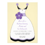Sweet Purple and Vanilla Wedding Dress Invitation