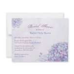 Sweet Purple Hydrangea Floral Bridal Shower Custom Announcements