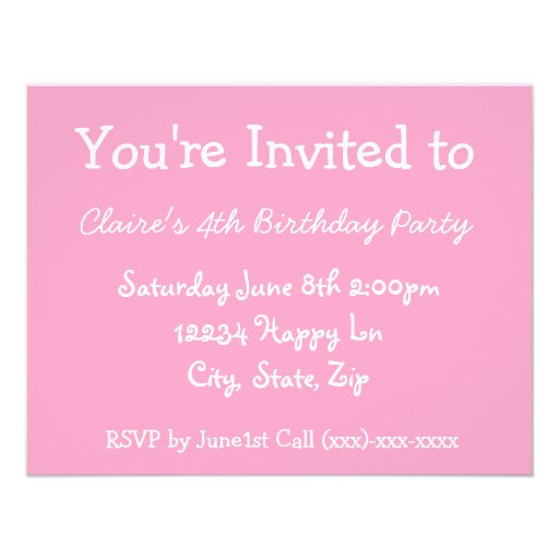 Sweet Rabbit Cute 4th Birthday invitation