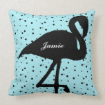 Sweet Random Dot Flamingo Teal Aqua pillows