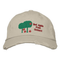 Sweet Red Apples and Apple Tree Fruit Orchard Farm embroidered hats by CoolThreads Sweet Red Apples and Apple Tree Fruit Orchard Farm embroidered hats
