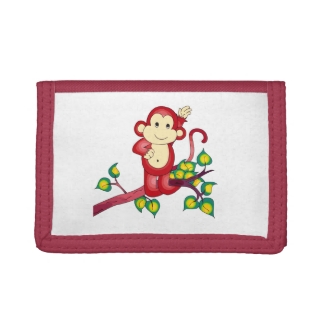 Sweet Red Monkey Animal Wallet