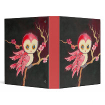 Sweet Red Owl 3 Ring Binder