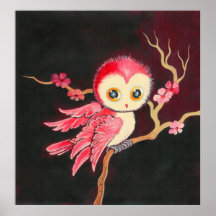 Sweet Red Owl Posters