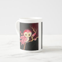 Sweet Red Owl Porcelain Mug
