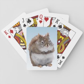 Sweet Red Squirrel Playing Cards