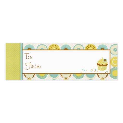 Sweet Retro Skinny Gift Tag Business Card (front side)