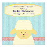 Sweet Retro Unisex Lamb Baby Shower Custom Invite