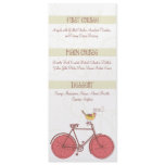 Sweet Ride Wedding Menu Personalized Invites