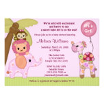 Sweet Safari Baby Shower invitation jungle girl SS