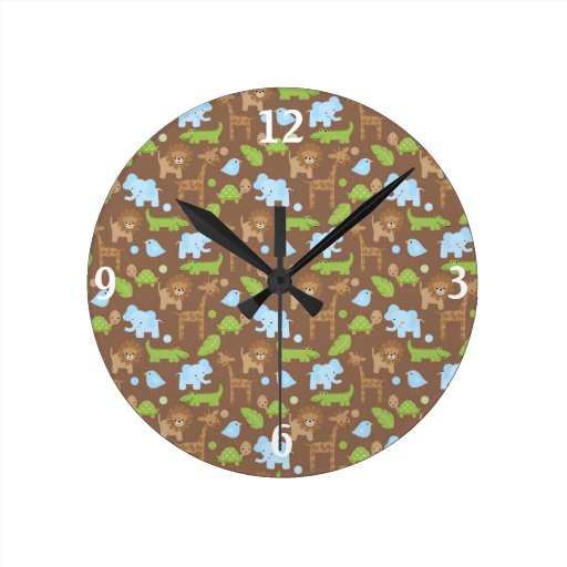 Sweet Safari Jungle Animals Nursery Clock Zazzle