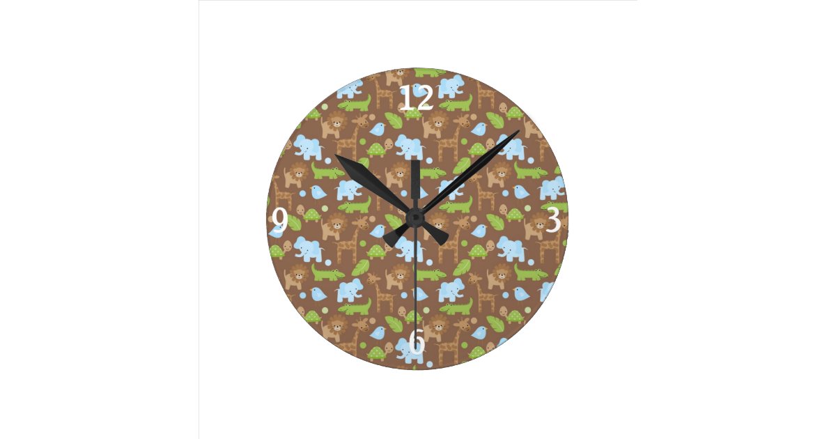 Sweet Safari Jungle Animals Nursery Clock Zazzle