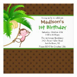 Sweet Safari Monkey Birthday Invitation