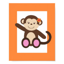Sweet Safari Monkey Nursery Wall Art Print posters