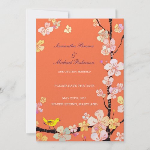 Sweet Sakura Wedding Save the Date Invitations invitation