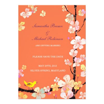Sweet Sakura Wedding Save the Date Invitations