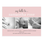 Sweet Scallops Birth Announcement - Baby Girl postcards