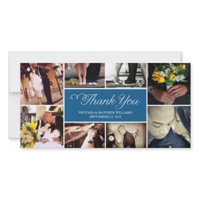 SWEET SCRIPT COLLAGE | WEDDING THANK YOU CARD PERSONALIZED PHOTO CARD
