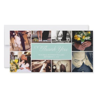 SWEET SCRIPT COLLAGE | WEDDING THANK YOU CARD PERSONALIZED PHOTO CARD