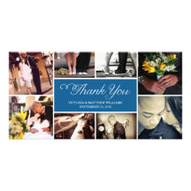 SWEET SCRIPT COLLAGE | WEDDING THANK YOU CARD PERSONALIZED PHOTO CARD