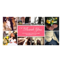SWEET SCRIPT COLLAGE | WEDDING THANK YOU CARD PERSONALIZED PHOTO CARD