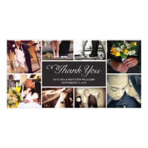 SWEET SCRIPT COLLAGE | WEDDING THANK YOU CARD PHOTO CARD