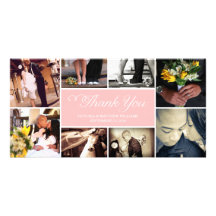 SWEET SCRIPT COLLAGE | WEDDING THANK YOU CARD PHOTO GREETING CARD