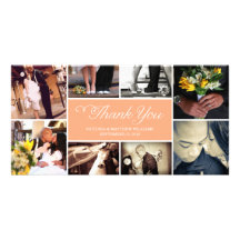 SWEET SCRIPT COLLAGE | WEDDING THANK YOU CARD PHOTO CARD TEMPLATE