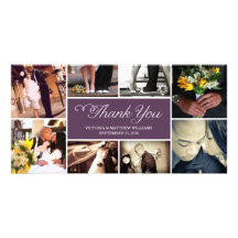 SWEET SCRIPT COLLAGE | WEDDING THANK YOU CARD PICTURE CARD