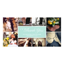 SWEET SCRIPT COLLAGE | WEDDING THANK YOU CARD PERSONALIZED PHOTO CARD