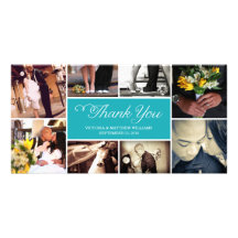 SWEET SCRIPT COLLAGE | WEDDING THANK YOU CARD PHOTO CARD