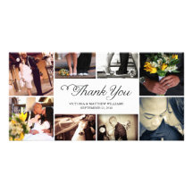 SWEET SCRIPT COLLAGE | WEDDING THANK YOU CARD CUSTOMIZED PHOTO CARD