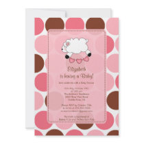 Sweet Sheep Baby Shower Invitation Pink Girl
