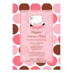 Sweet Sheep Baby Shower Invitation Pink Girl
