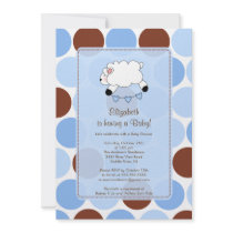 Sweet Sheep Boy Baby Shower Invitation