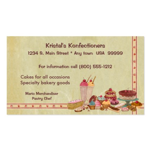 Sweet Shop Business Card (front side)