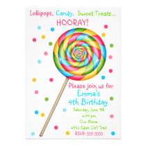 Sweet Shop Lollipop Birthday Invitations invitations